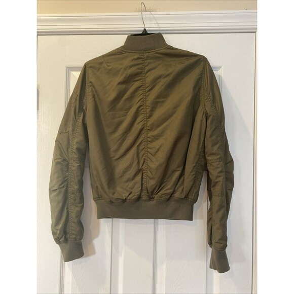 Olive Green Military Bomber Style Jacket Topshop Size 2 - Picture 4 of 7